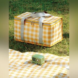 Shein Yellow Plaid Cooler Bag